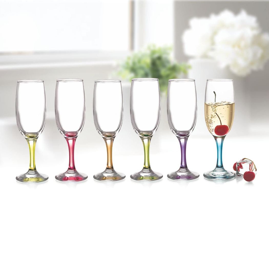 Cello Elegance Champagne Glass Tumblers, Set of 6