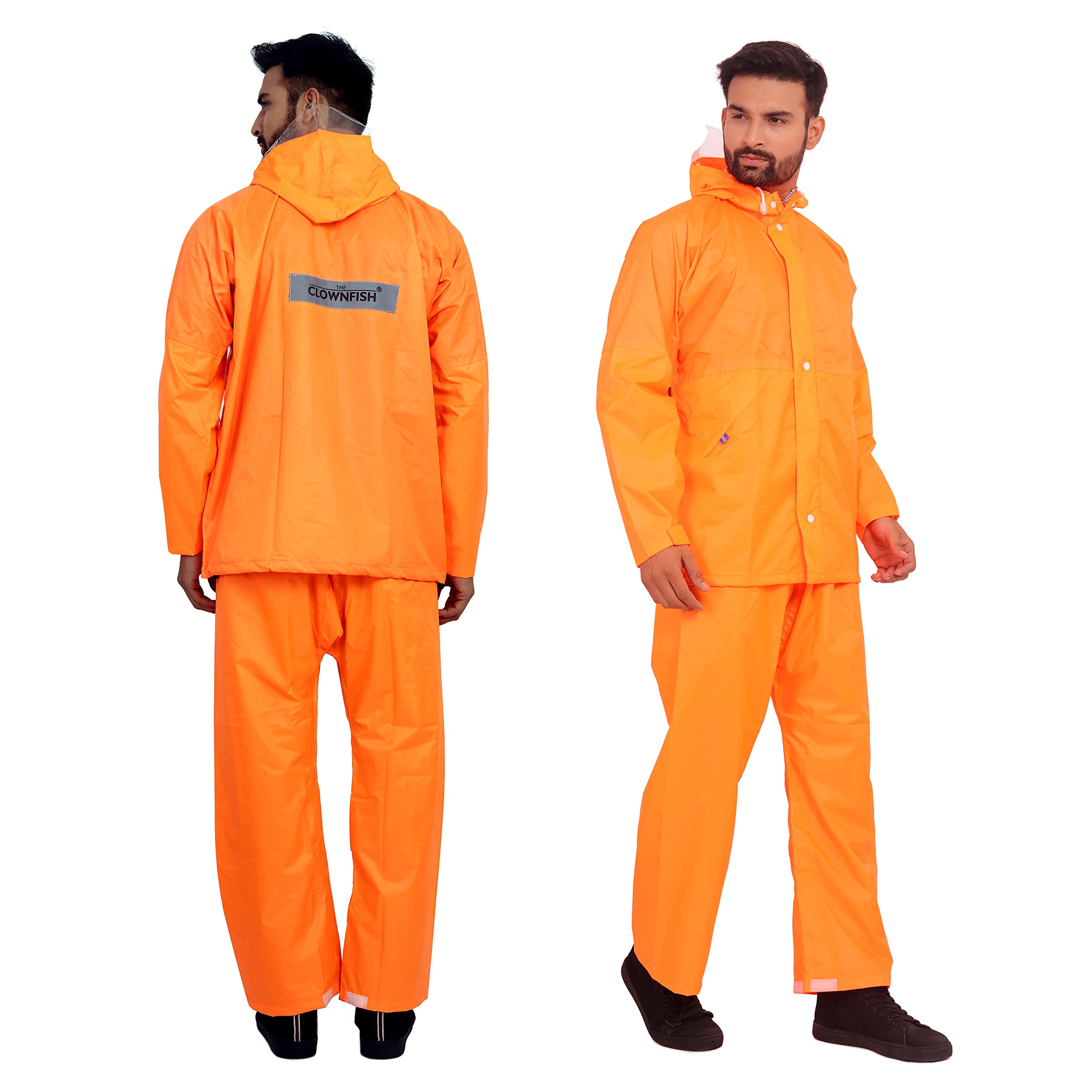 THE CLOWNFISH Rain Coat for Men Waterproof for Bike Raincoat for Men with Hood. Set of Top and Bottom. Classic Series (Brown, XXX-Large) - view 2