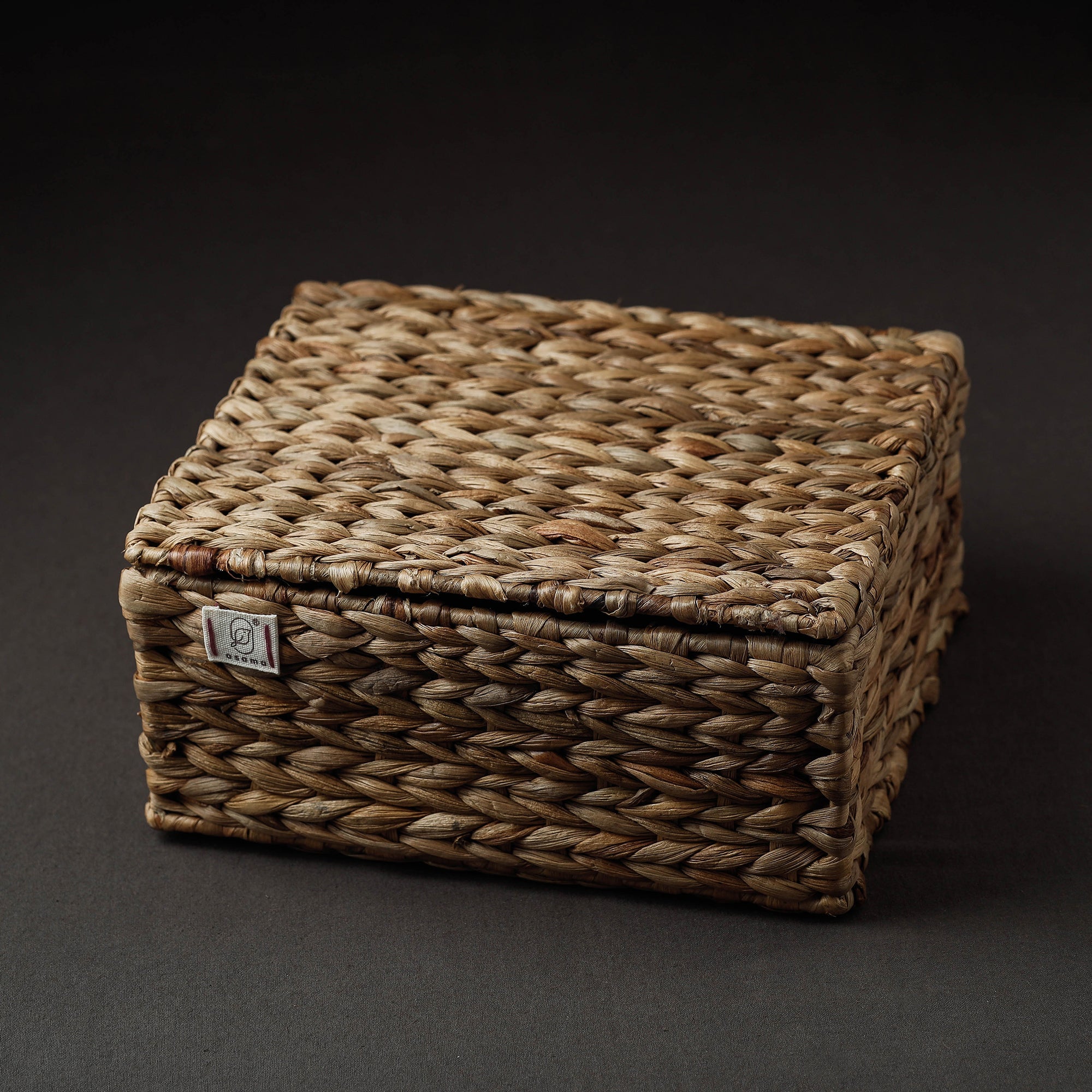 ASAMA Brown - Handcrafted Organic Water Hyacinth Basket (9 x 8 in)