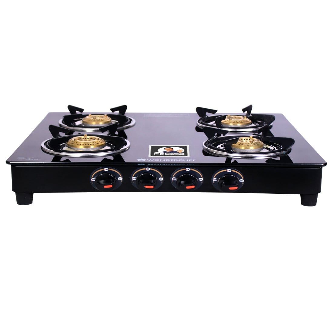 Wonderchef Ruby 4 Burner Glass Cooktop, Black Toughened Glass - view 4