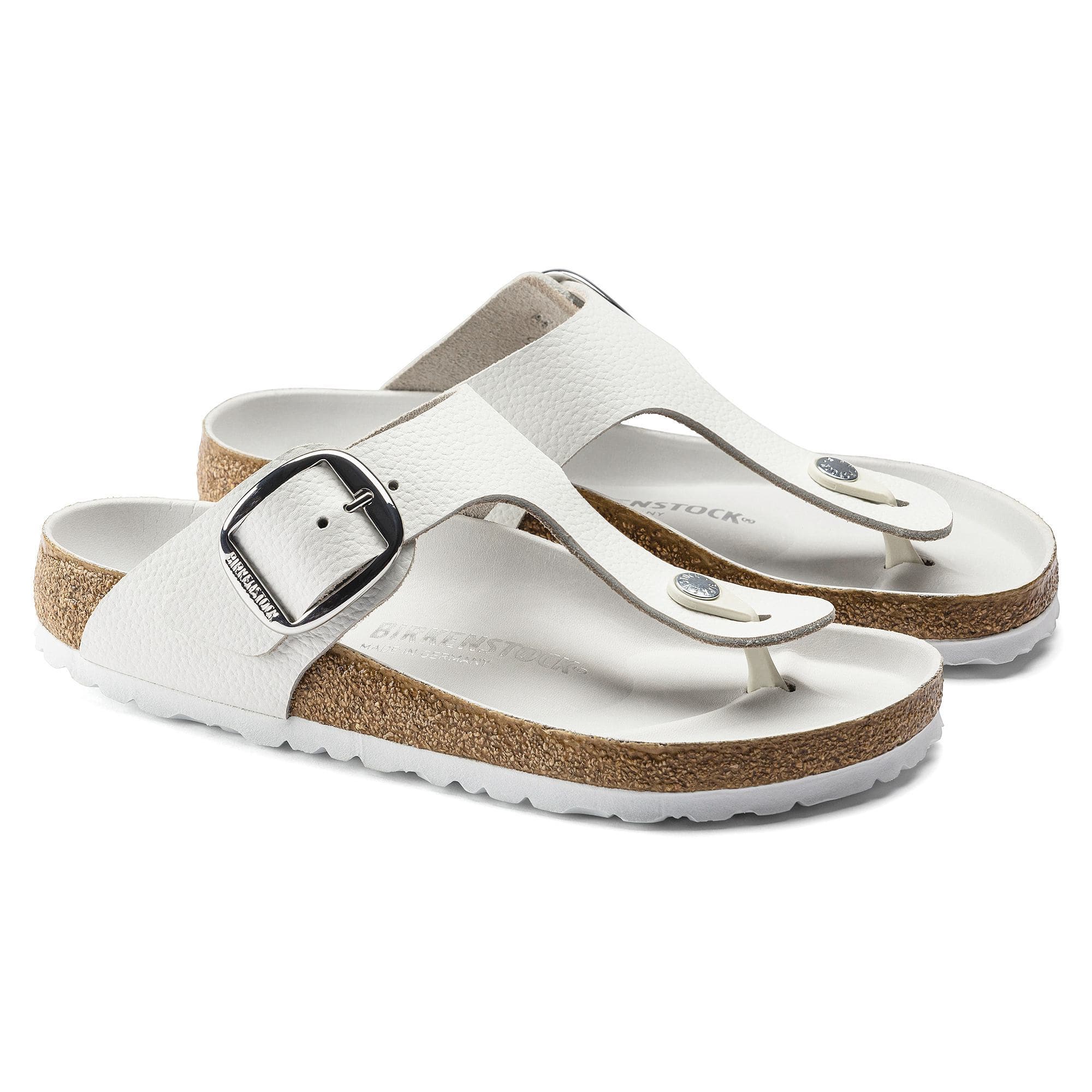 Birkenstock Gizeh Big Buckle Natural Leather – White White