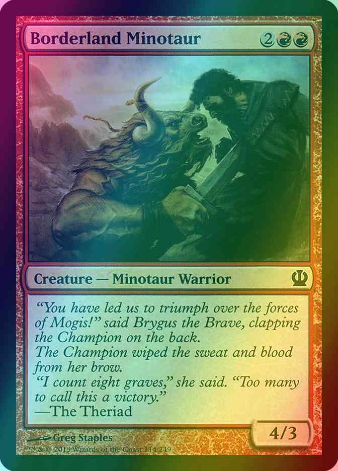 Borderland minotaur 114 – Magic Borderland Minotaur [114] [Theros] [Foil]