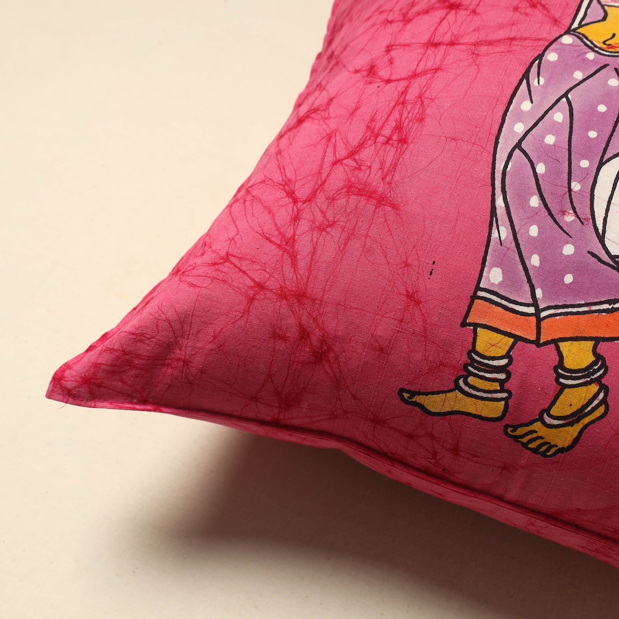 KACHCHH JI CHHAAP Pink - Pure Cotton Hand Batik Cushion Cover (18 x 18 in) 66 - view 2