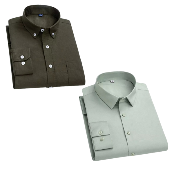 BlackTree Combo of 2 Cotton Shirt for Man ( Mehandi and Pista )