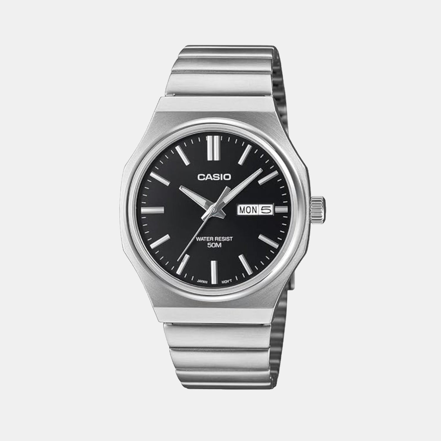 Casio Enticer Men Quartz Black Dial Analog Stainless Steel Watch A2416