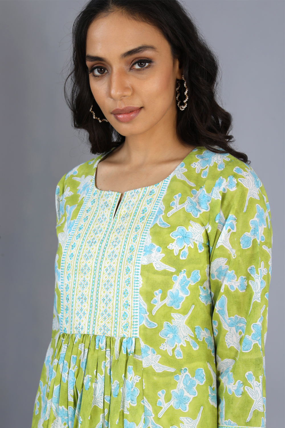 Kalanjali Ethnics Handblock printed embroidered kurti - view 2