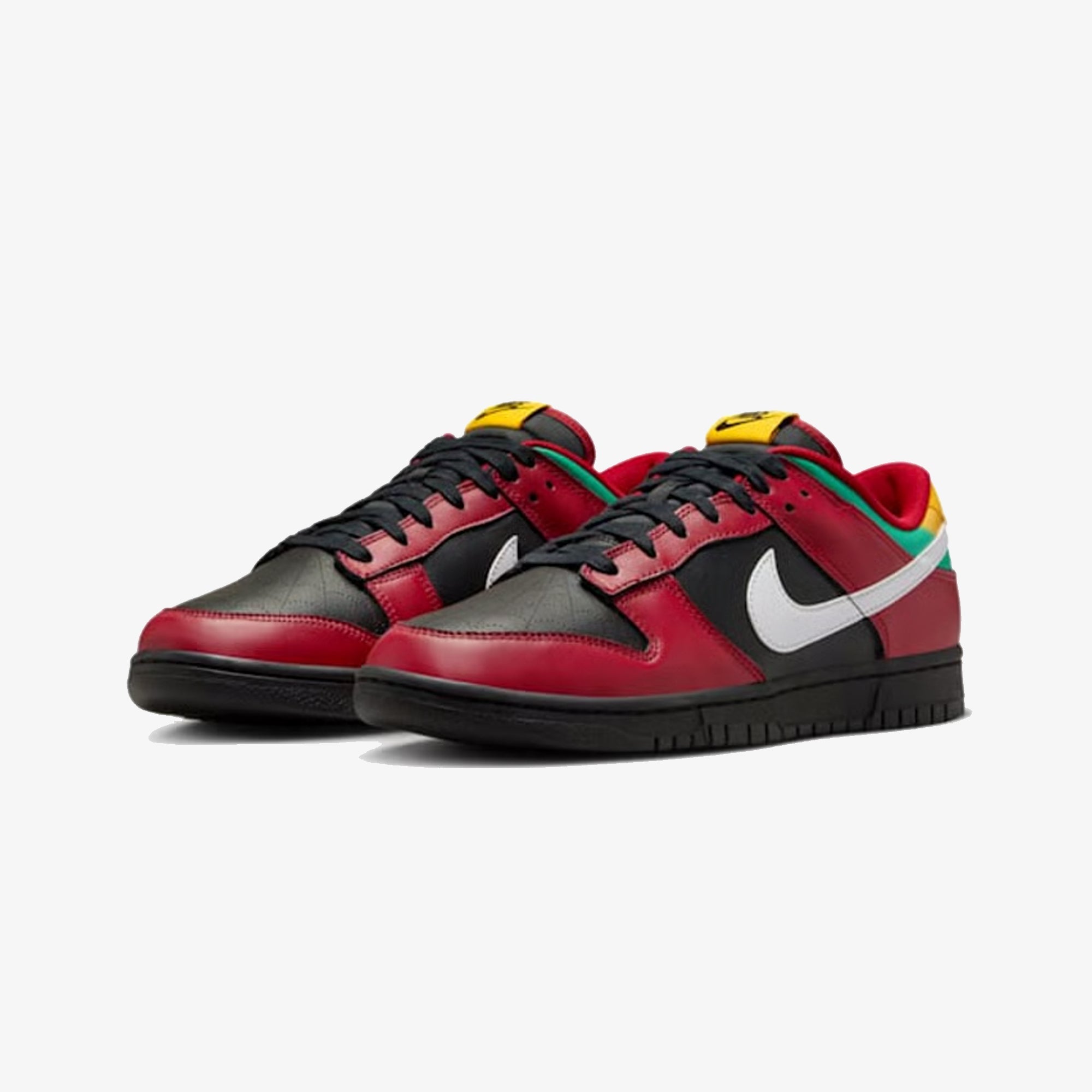 Nike | Dunk Low Retro { Black/white-gym Red-university Gold - view 2