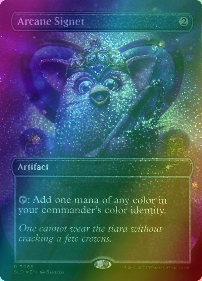 Furbys the gathering – Magic Arcane Signet [7068] [Borderless] [Furbys: the Gathering] [Secret Lair Drop] [Confetti Foil]
