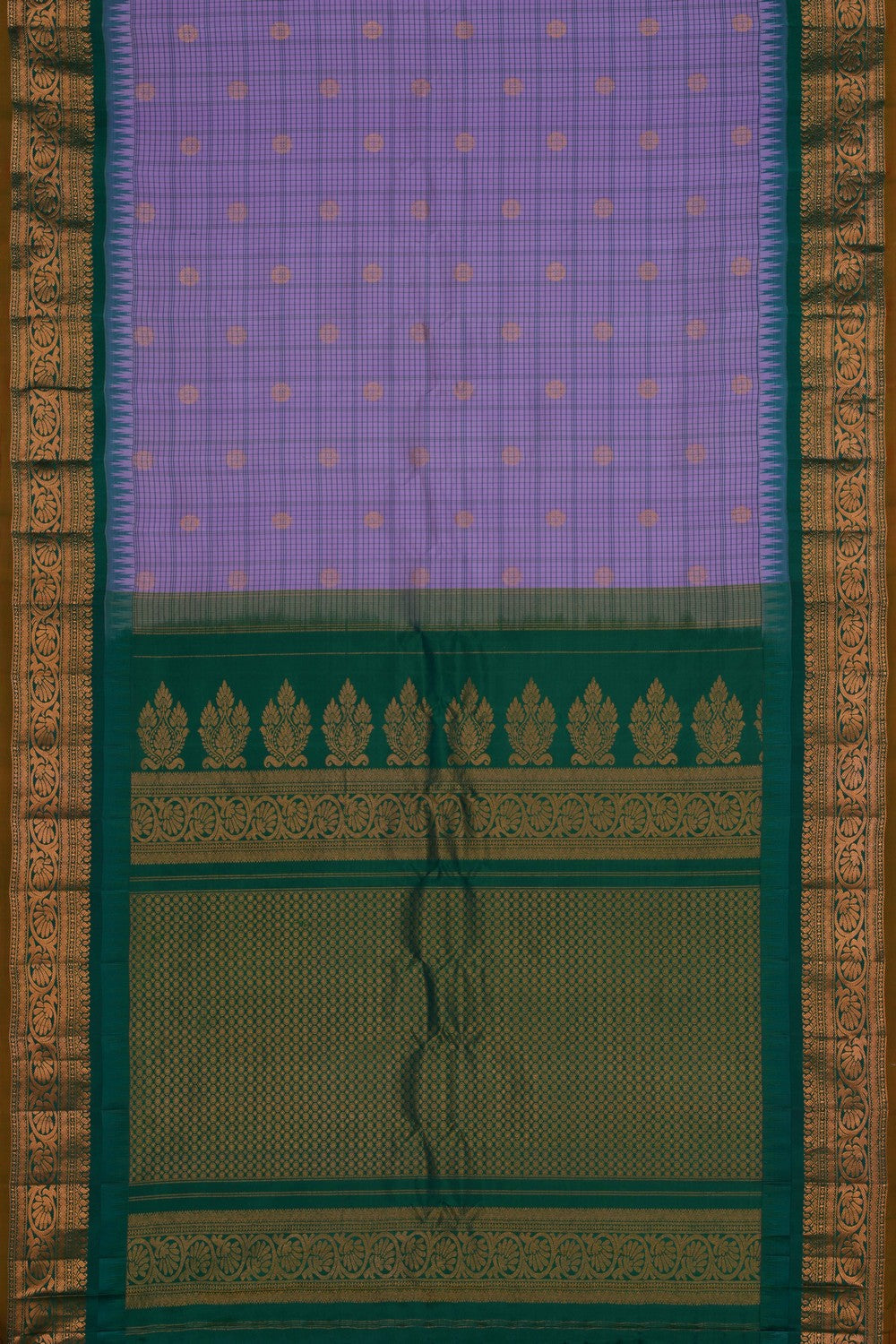 Kalanjali Gadwal Silk Purple Saree – Women's - view 3