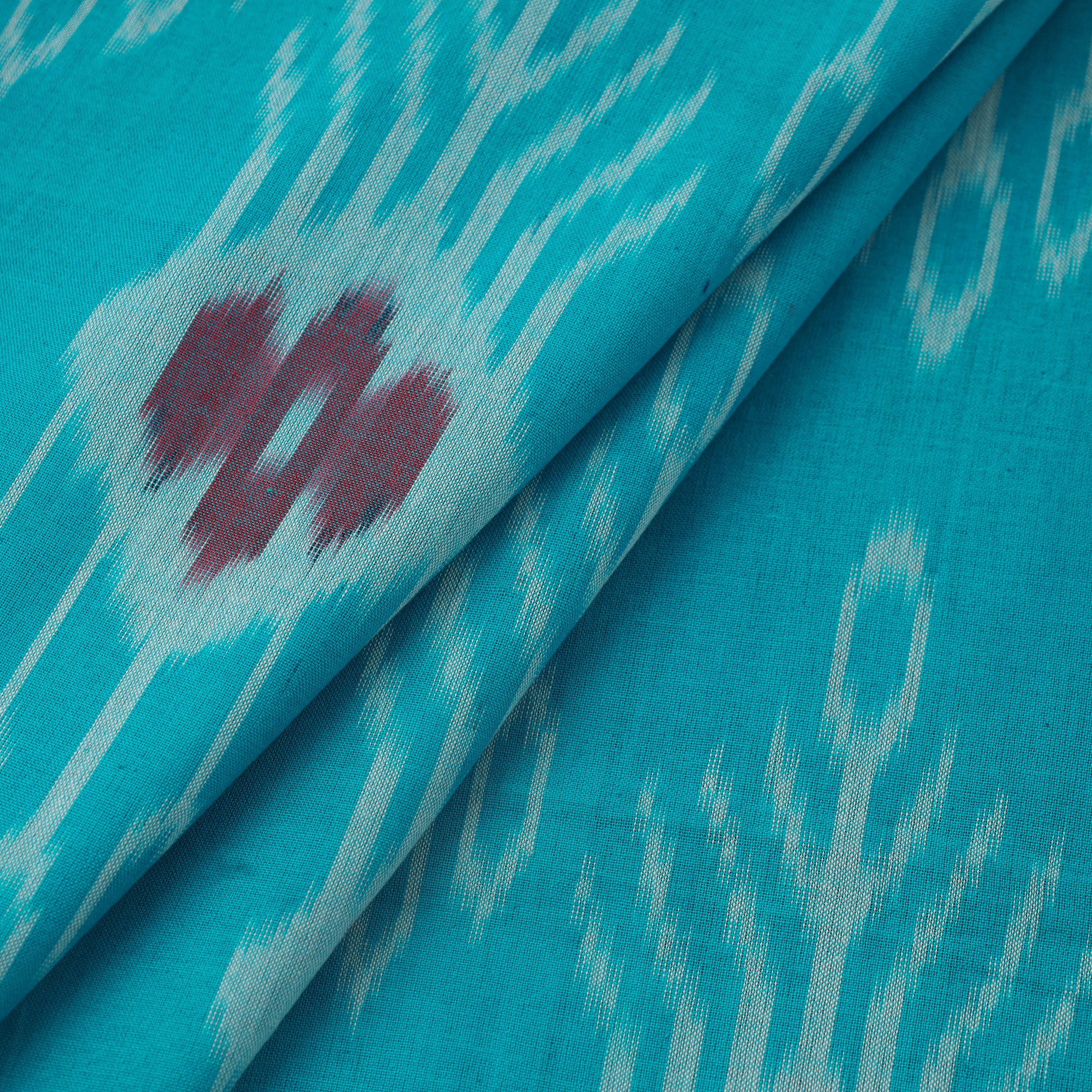 IKAT WEAVES BY EDEM CHANDANA Blue - Cotton Central Asian Pochampally Ikat Fabric 13 - view 2
