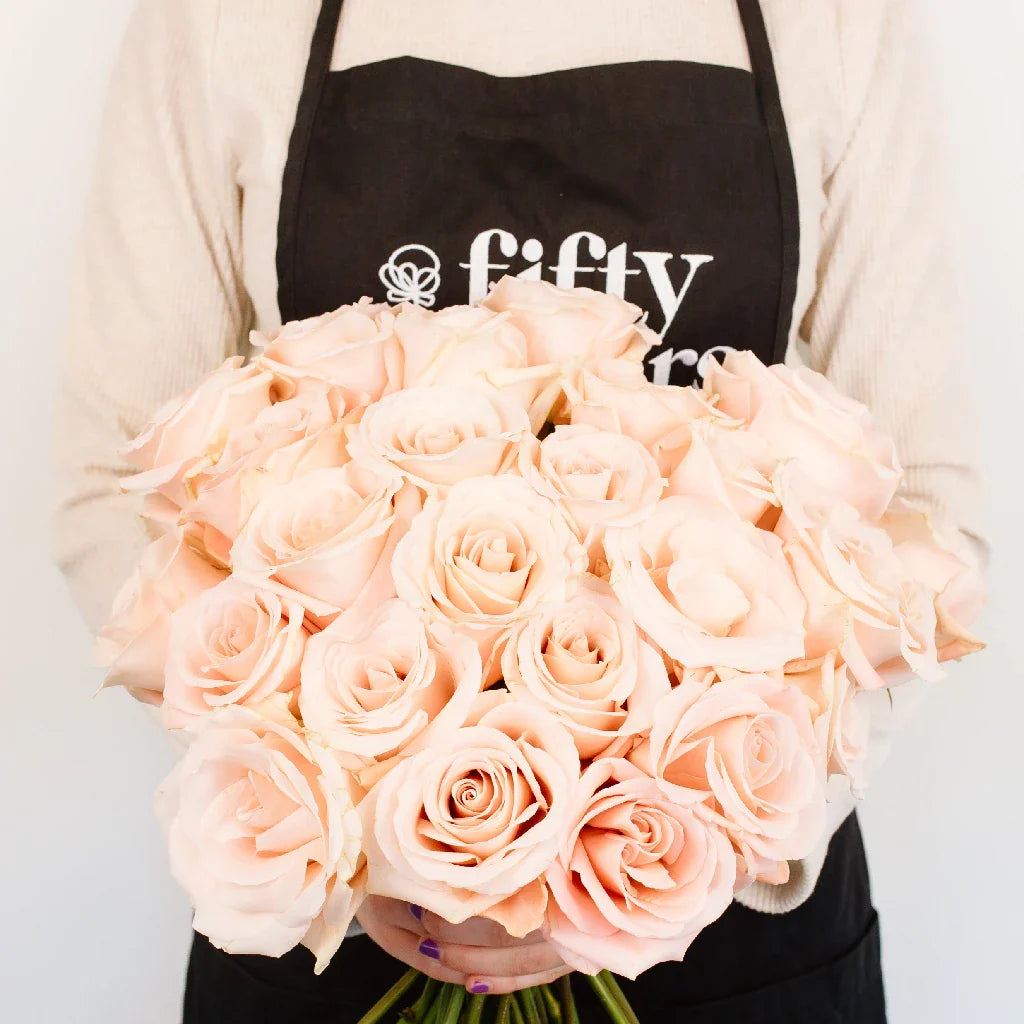 FiftyFlowers Pink Peach Elegant Roses