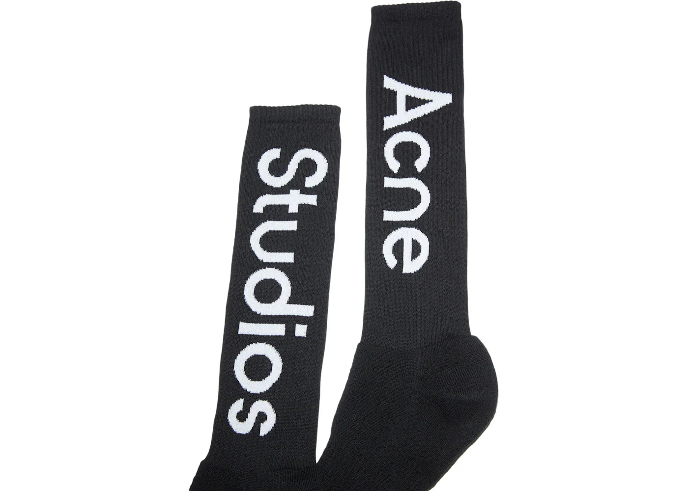 Acne Studios Logo Contrast Knee-High Socks Black - view 2