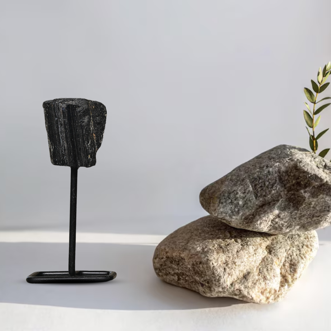 Gemsmantra Black Tourmaline Raw Stone Stand - view 2