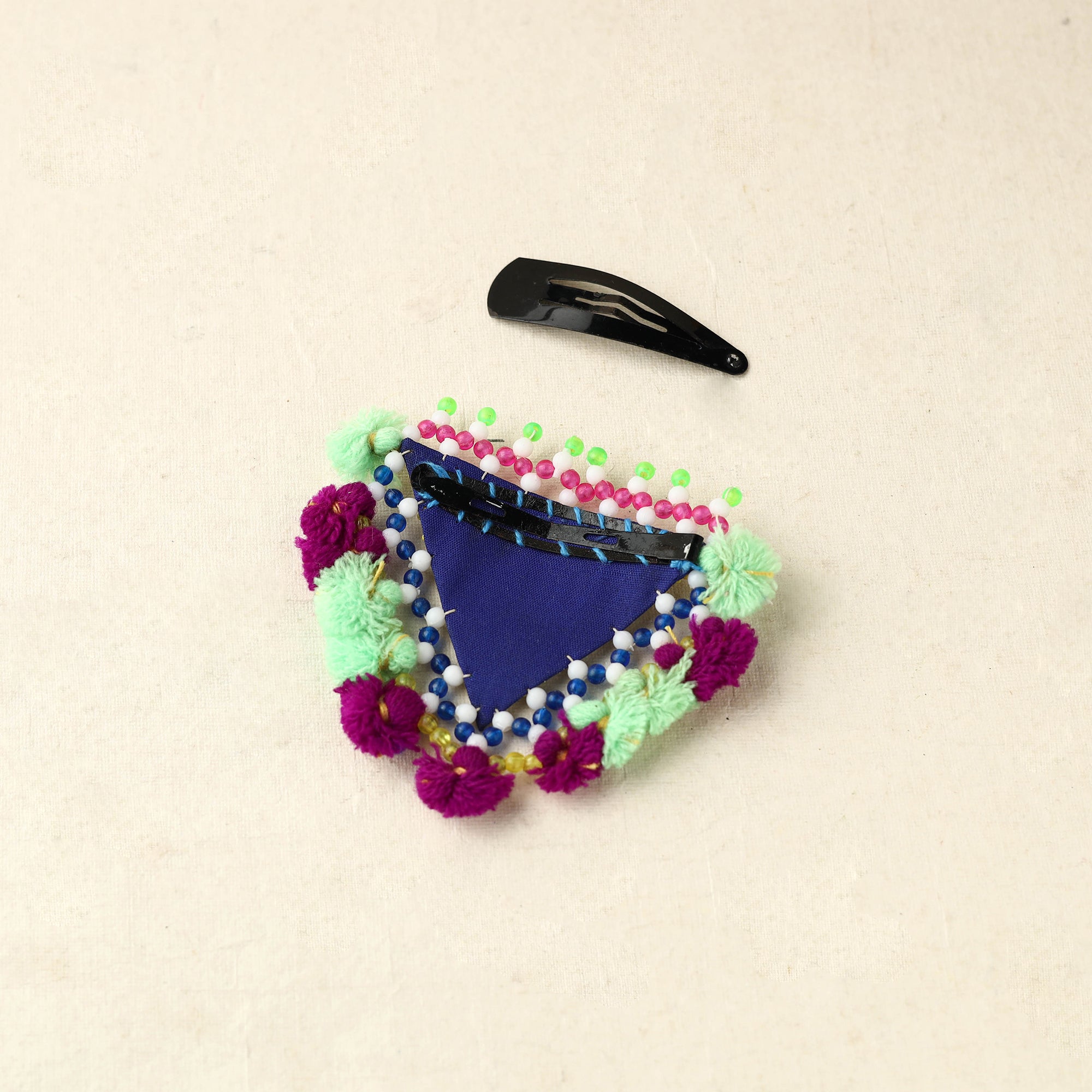 KACHCHH JI CHHAAP Beadwork Hair Clip with Tassels (Single) by Hodka Girls 55 - view 2