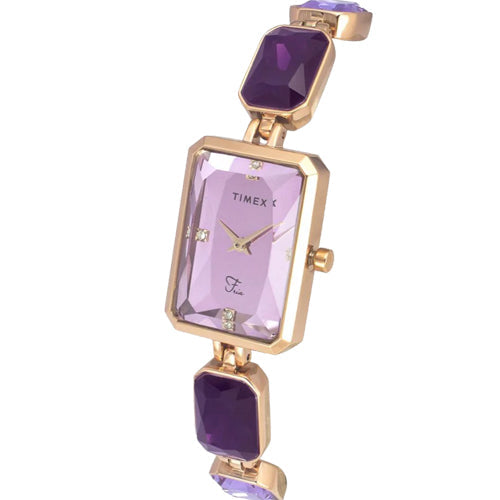 Timex Fria Women Lavender Rectangular Analog Watch 21mm TWEL16901 - view 2