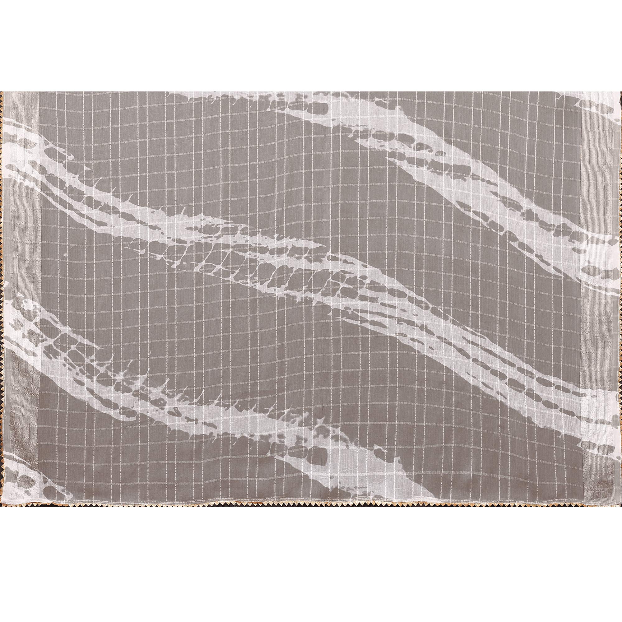 Peachmode Seller Light Grey Woven With Printed Ready To Wear Georgette Saree - view 10