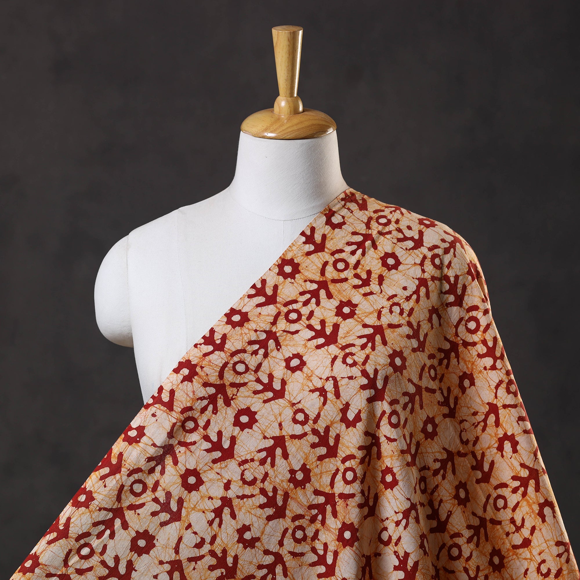 KACHCHH JI CHHAAP Brown - Pure Cotton Kutch Batik Print Fabric 51