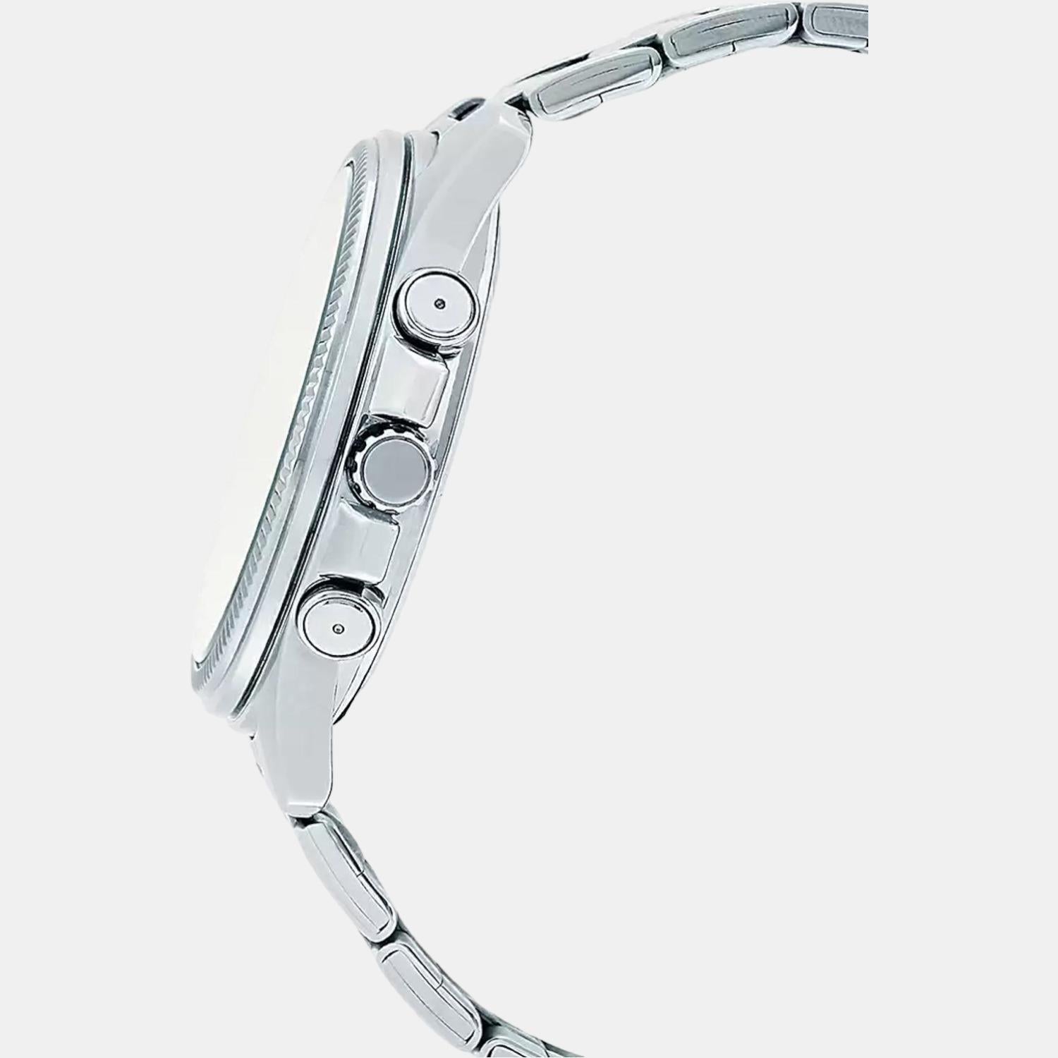 Casio Enticer Men Quartz White Dial Chronograph Stainless Steel Watch A1078 - view 3