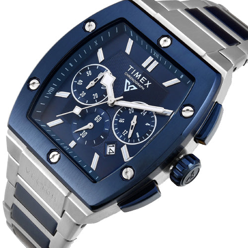 Timex Vector Men Blue Rectangle Chronograph Dial Analog Watch 41.5mm TWEG26202 - view 2