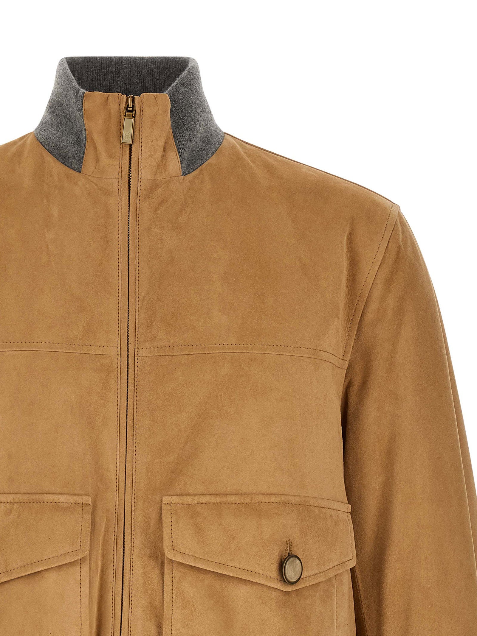 Brunello Cucinelli Padded Suede Bomber Jacket - view 3