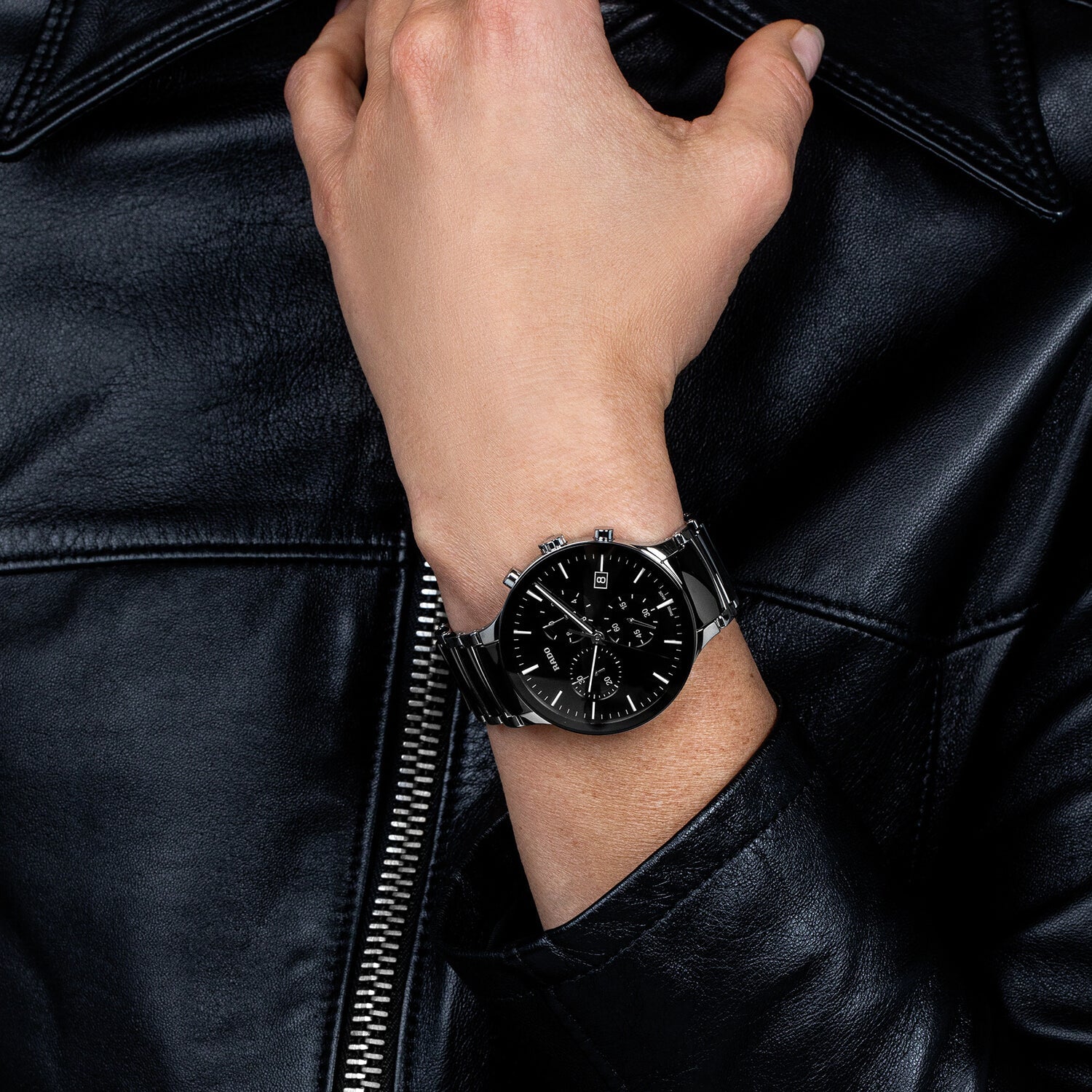 Rado Centrix Men Quartz Black Dial Chronograph Stainless Steel Watch R30130152 - view 5
