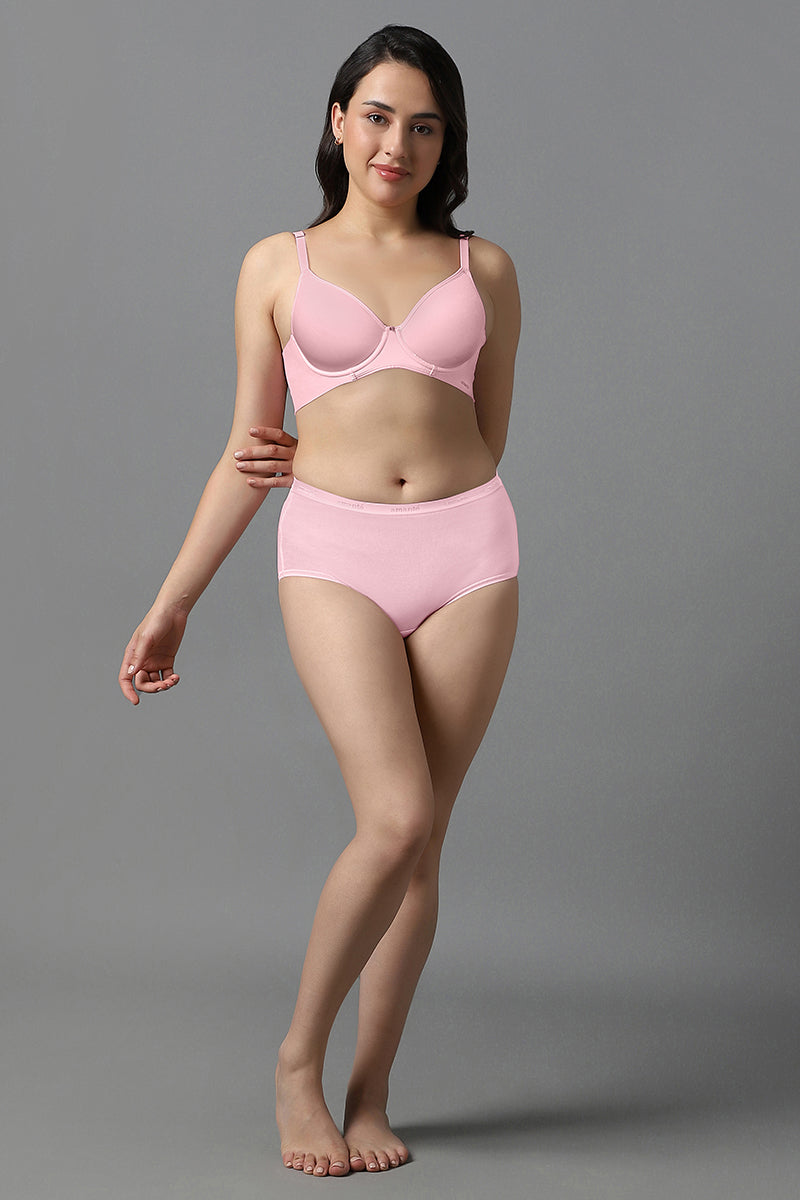 Amante Airy Padded Wired Bra - Lilac Pink - view 5
