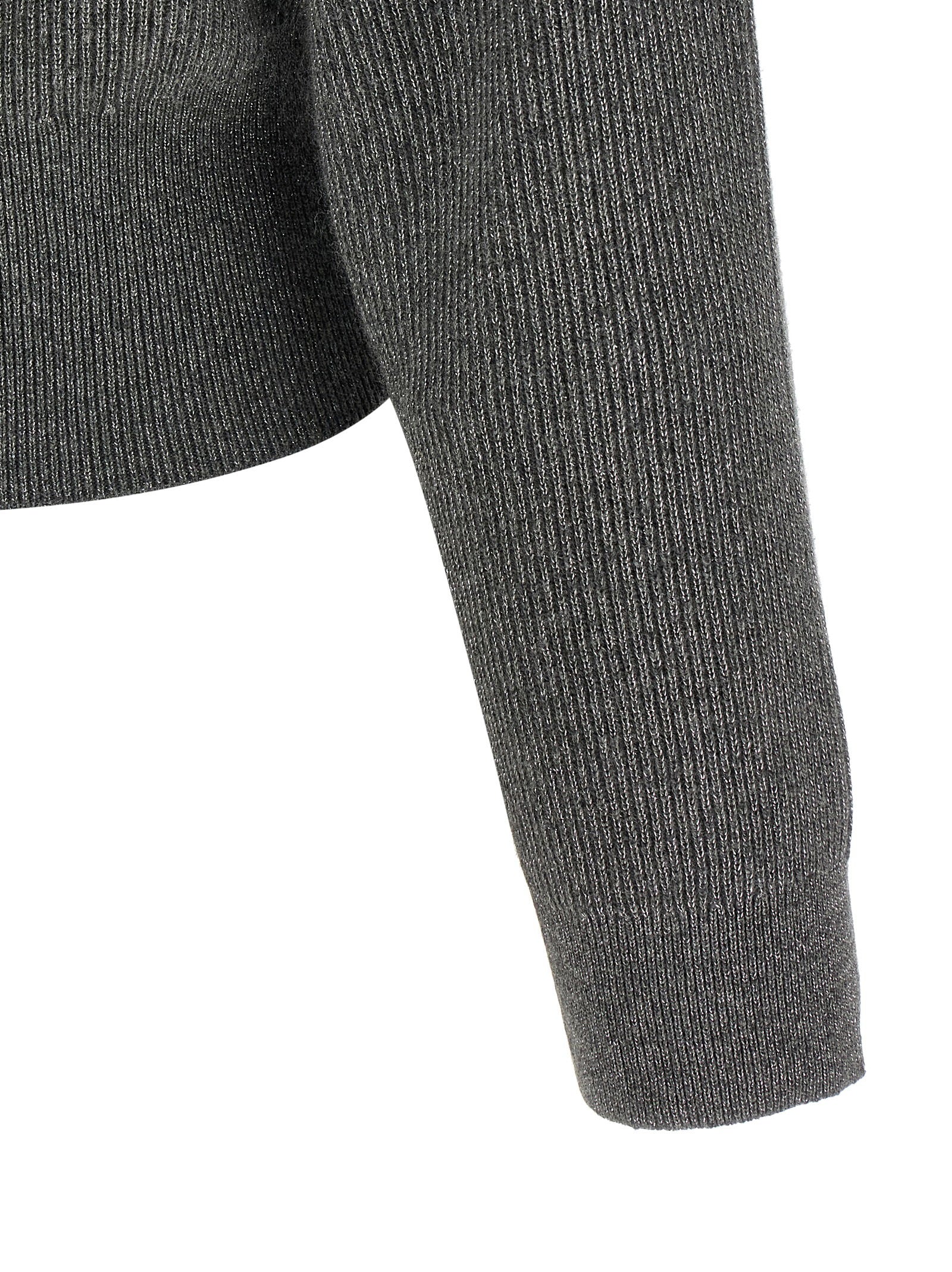 Brunello Cucinelli Ribbed Cardigan With Leather Detail - view 4