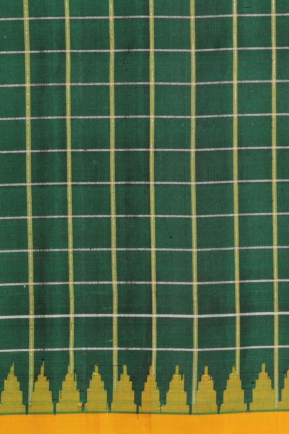 Kalanjali Gadwal Silk Bottle Green Saree – Women's - view 2