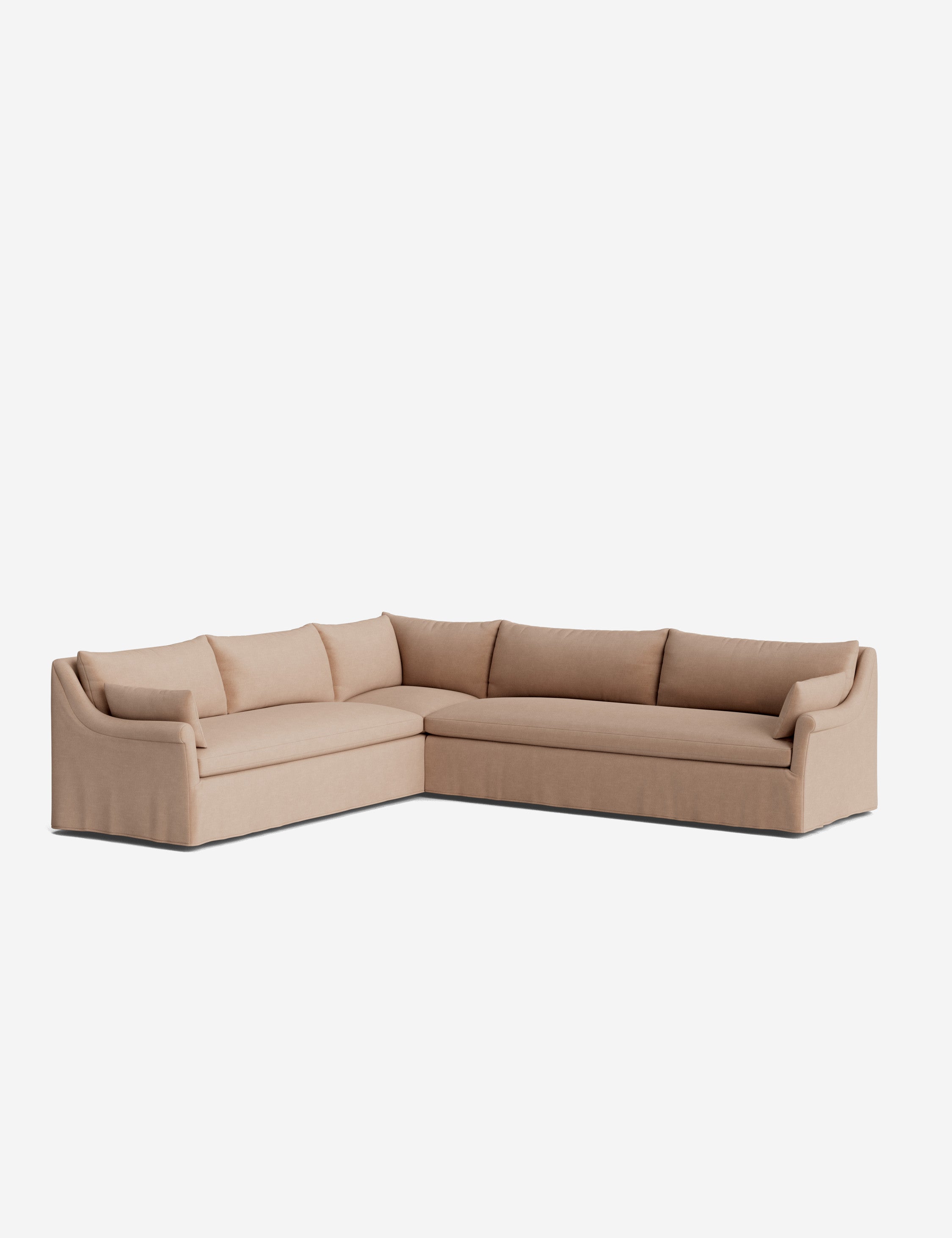 Lulu and Georgia Portola Rolled Arm Slipcover Corner Sectional Sofa - view 44