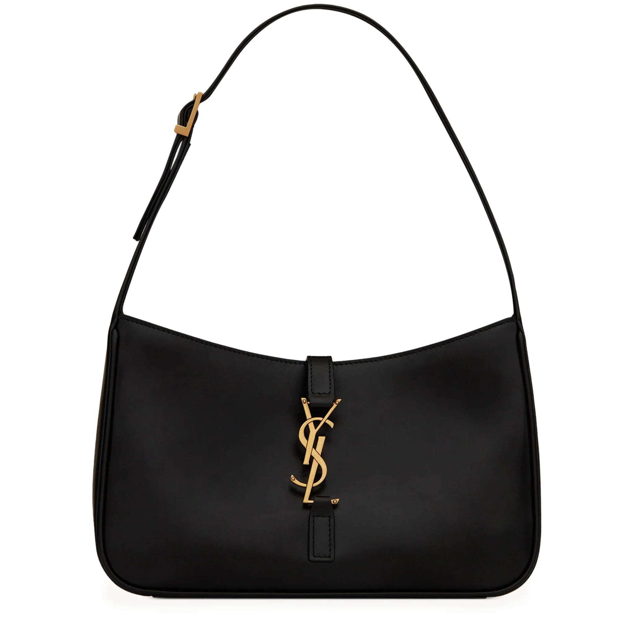 Saint Laurent Logo Plaque Black Hobo Bag