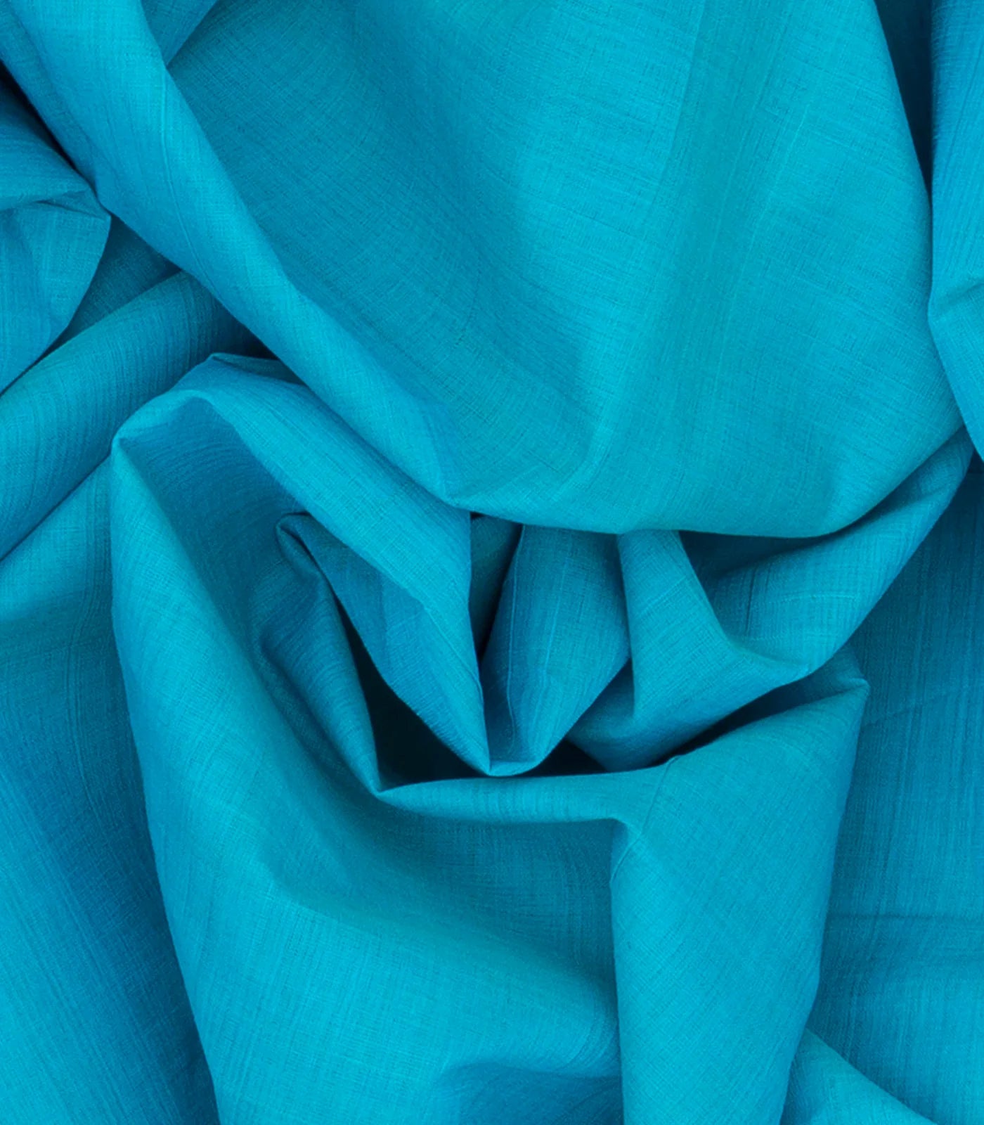 RmKV Cyan Handloom Mangalagiri Plain Cotton Saree-Cyan - view 3
