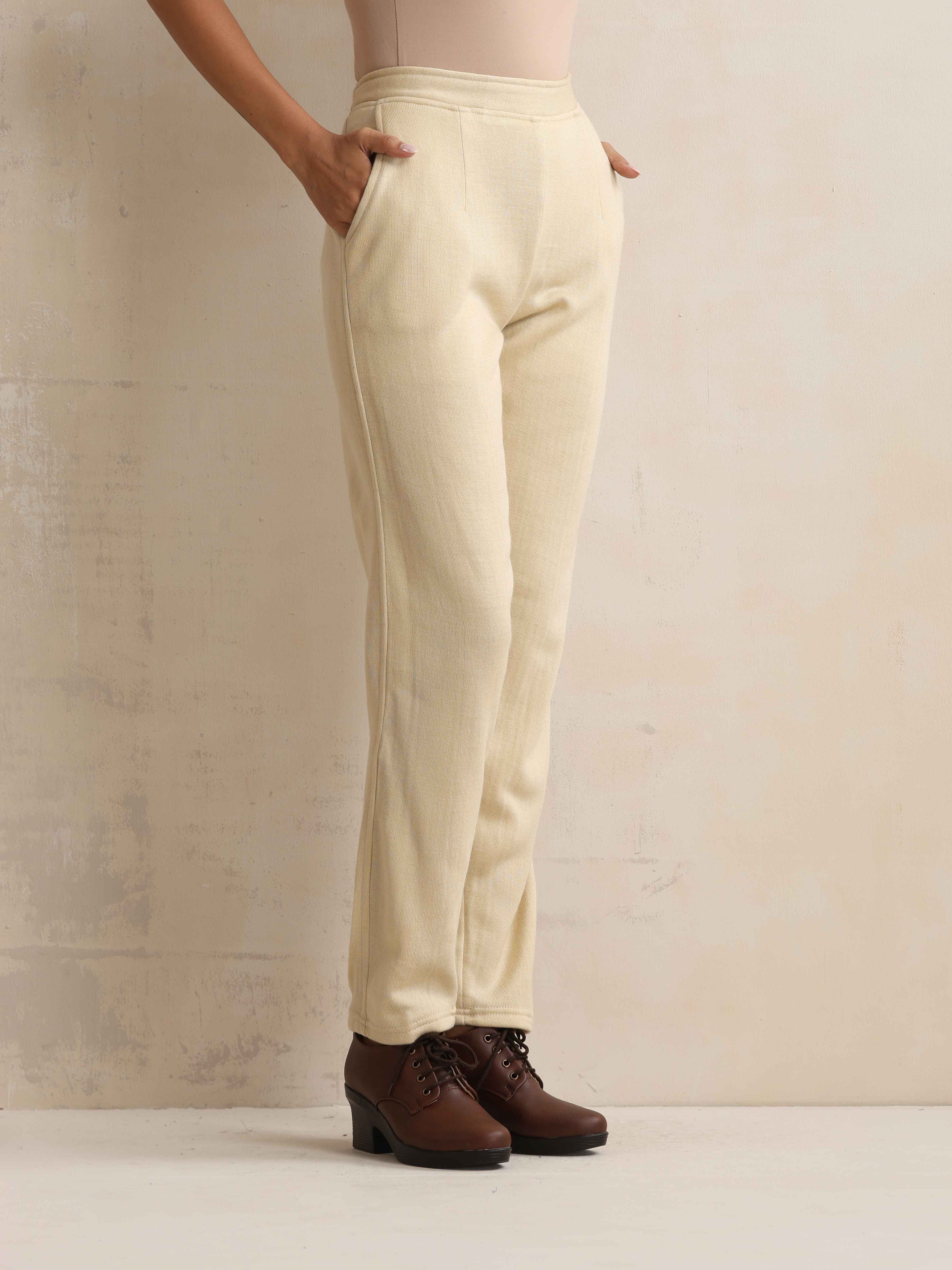 trueBrowns Beige Woollen Pants - view 3
