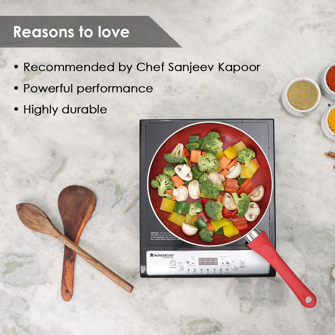 Wonderchef Torino Induction Cooktop with 11 Pre-set Cooking Menus|2000 Watt - view 5