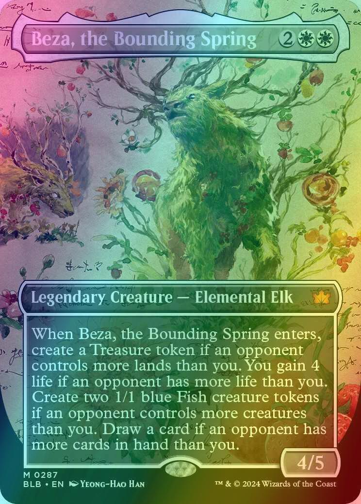 Beza the bounding – Magic Beza, the Bounding Spring [287] [Borderless] [Field Notes] [Bloomburrow] [Foil]