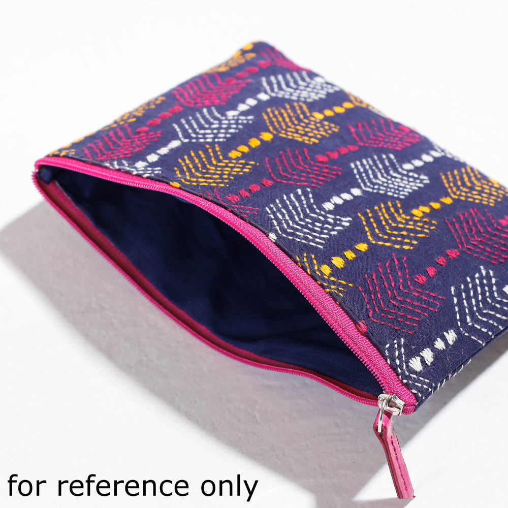 ASALKAAR Black - Handcrafted Kantha Embroidery Multipurpose Pouch - view 2