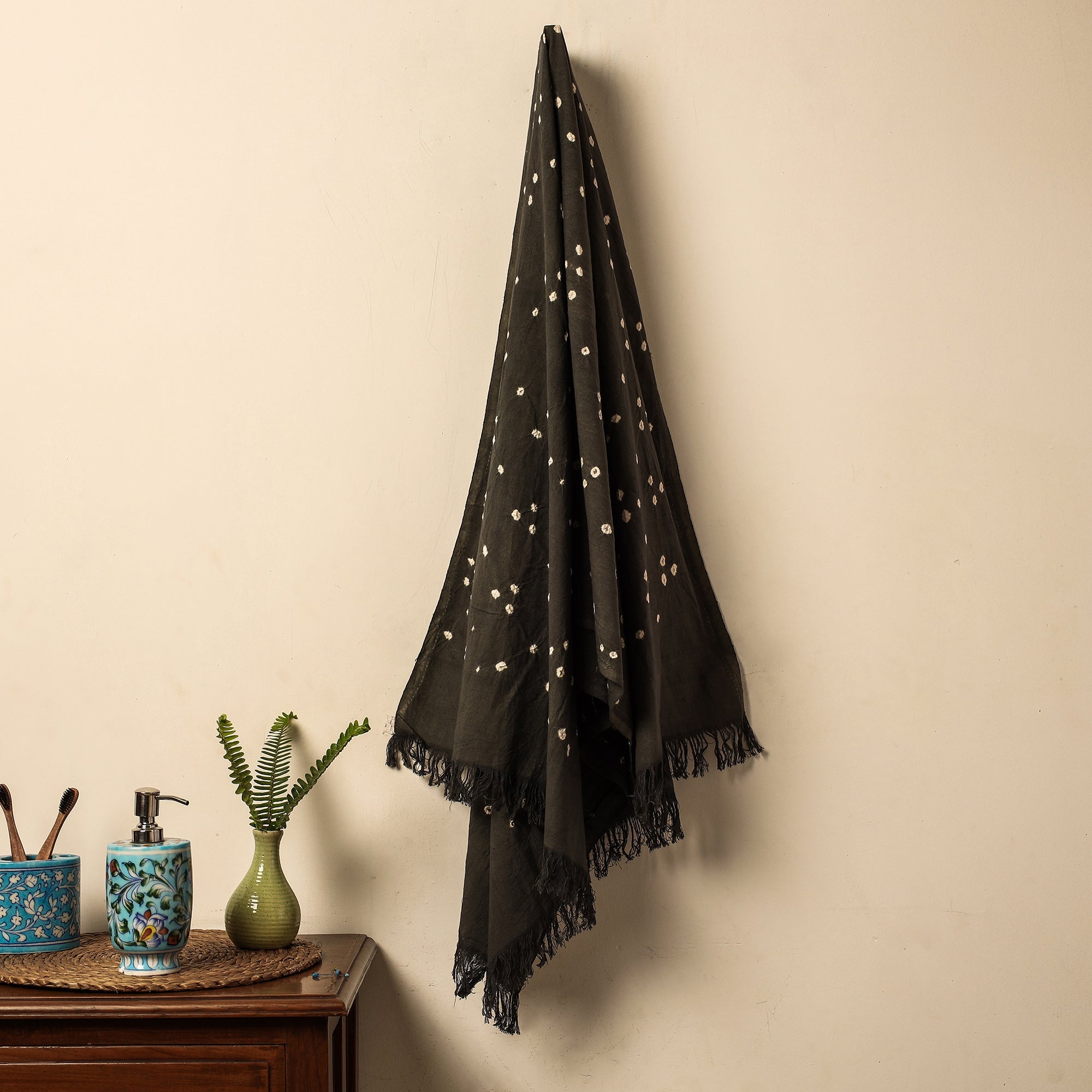KACHCHH JI CHHAAP Brown - Bandhani Tie-Dye Handloom Cotton Towel