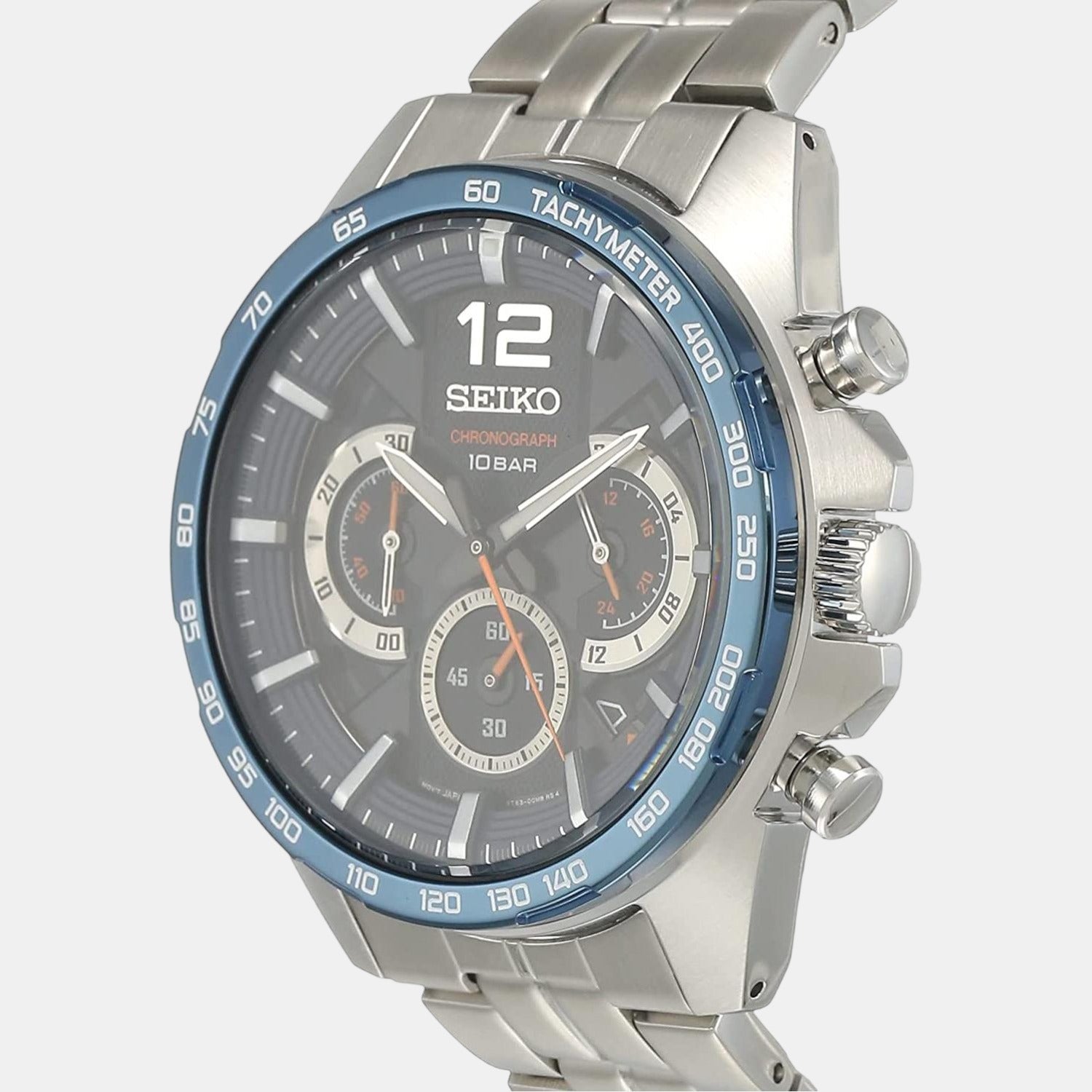 Seiko Dress Men Quartz Blue Dial Chronograph Stainless Steel Watch SSB345P1 - view 2
