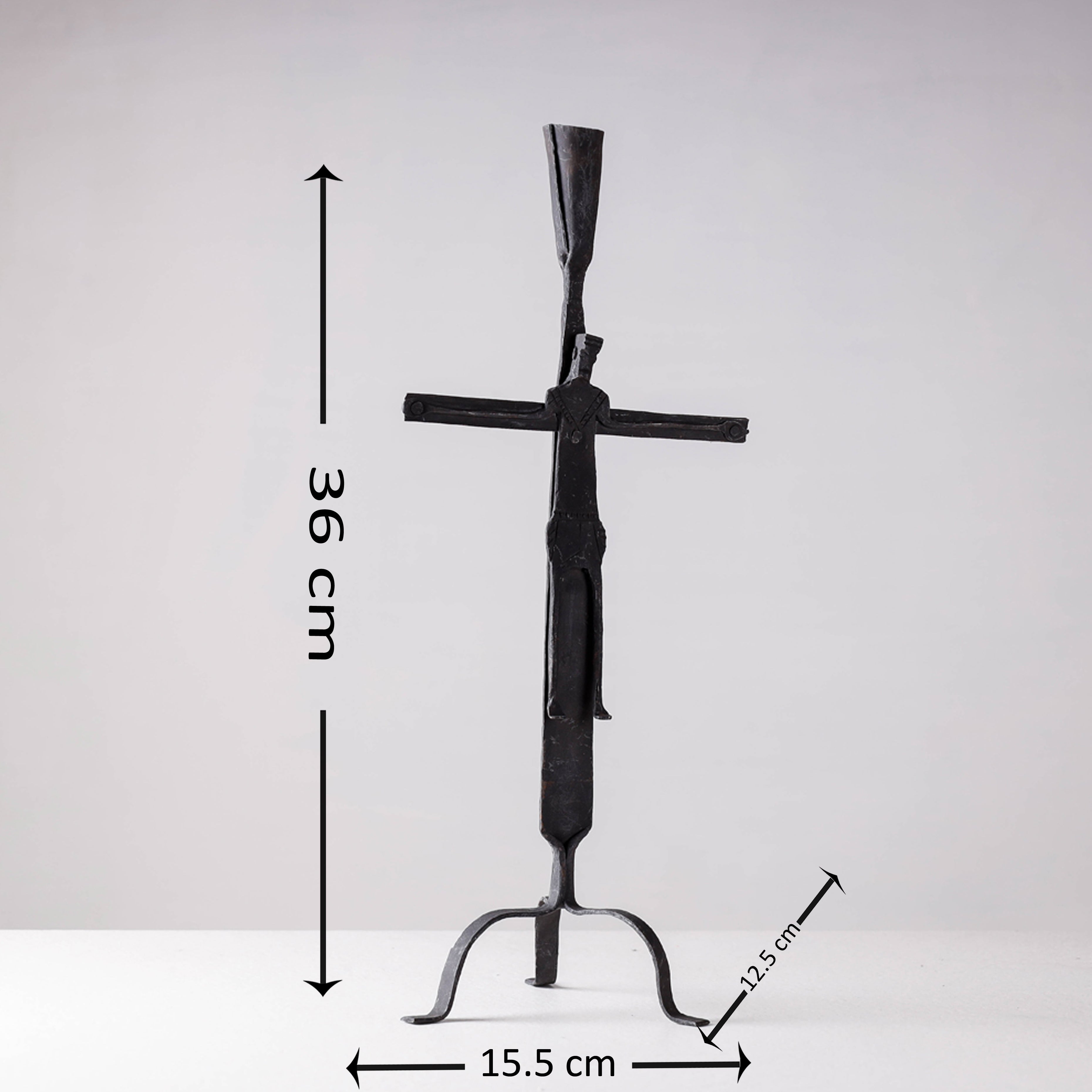 CHHATTISGARH HASTSHILP VIKAS BOARD Bastar Tribal Wrought Iron Esu Candle Stand - view 3