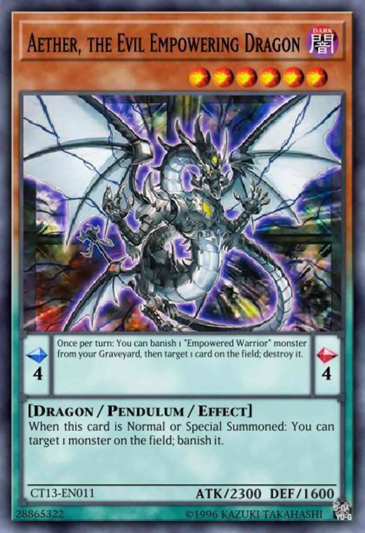 Aether the evil – Yu-Gi-Oh! Aether, the Evil Empowering Dragon - CT13-EN011 - Super Rare - Limited