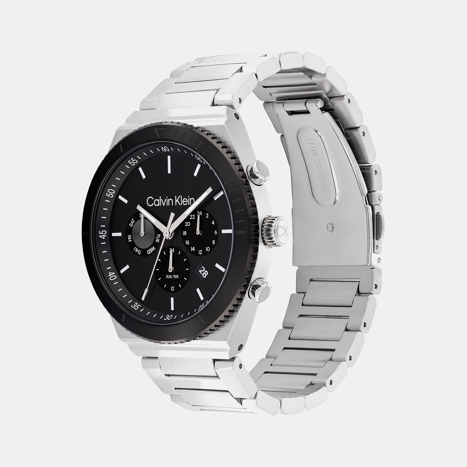 Calvin Klein Ck Fearless Men Quartz Black Dial Chronograph Stainless Steel Watch 25200301 - view 2