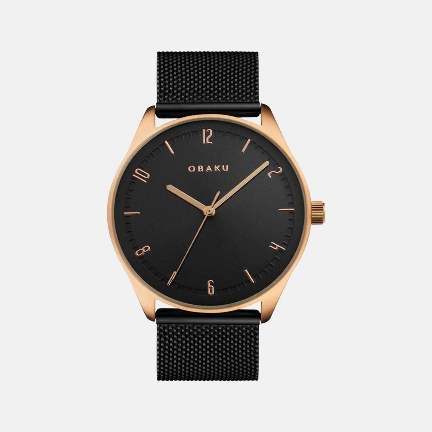 Obaku Ager Men Quartz Black Dial Analog Stainless Steel Watch V235GXVBMB