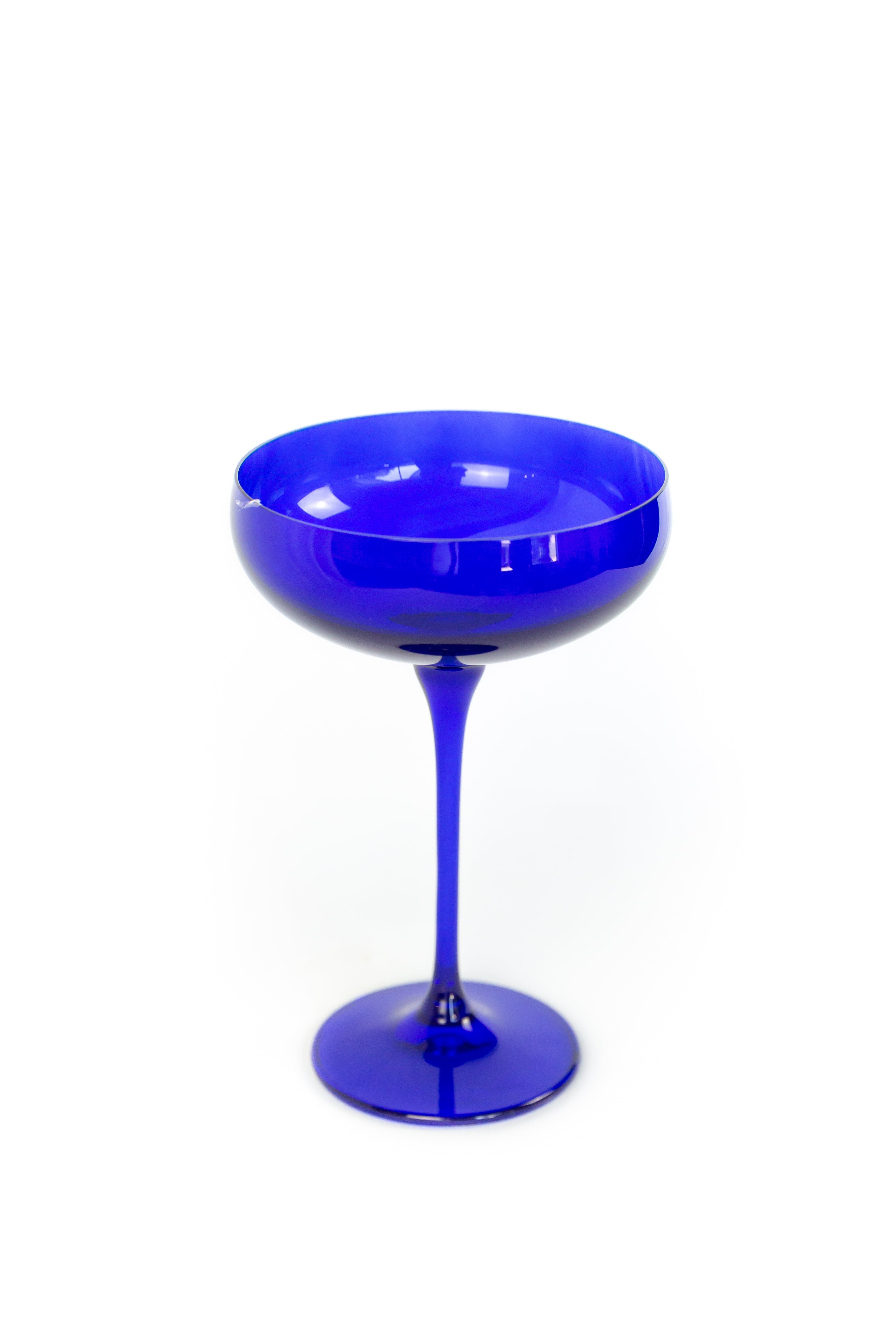 Estelle Colored Glass Estelle Colored Champagne Coupe Stemware - Set of 6 {Royal Blue} - view 7