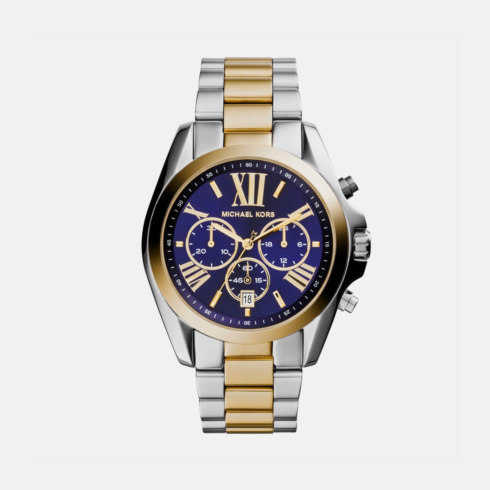 Michael Kors Bradshaw Women Quartz Blue Dial Chronograph Stainless Steel Watch MK5976