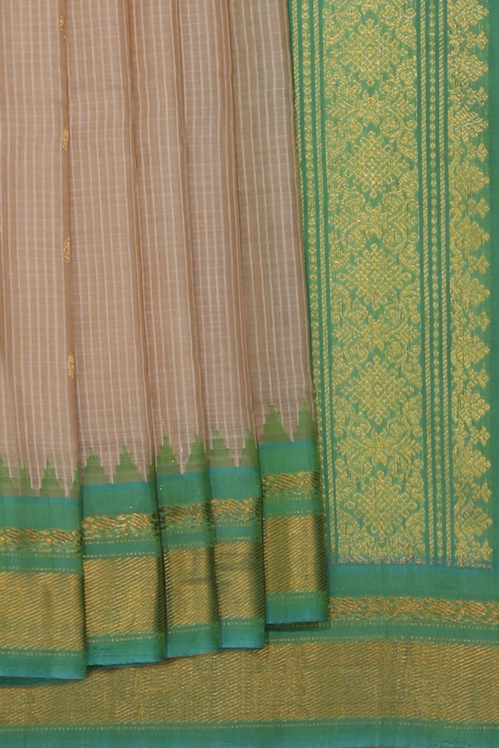 Kalanjali Gadwal Cotton Silk Off-White Saree – Women's