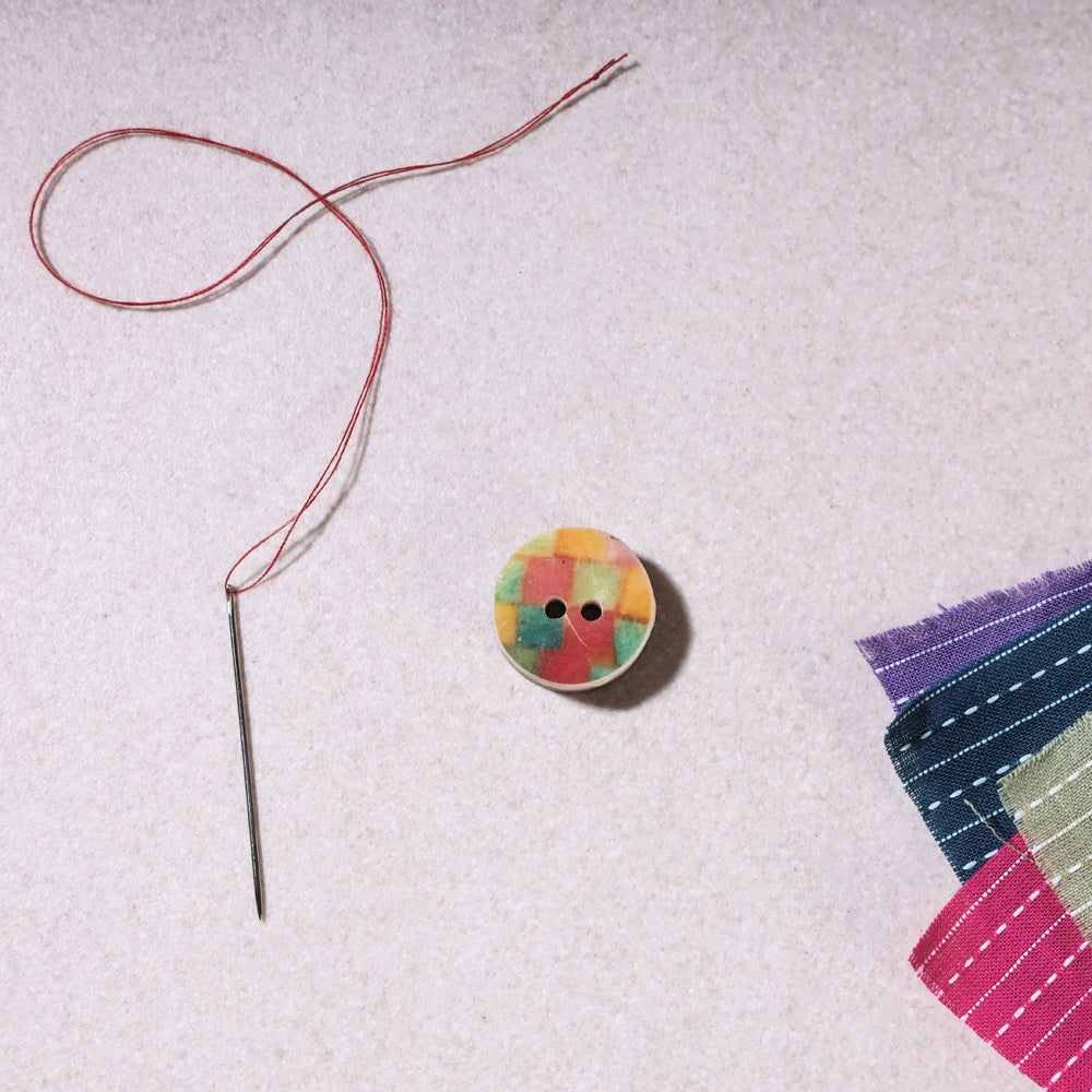 BUTTON BAAZ 1.5cm Handmade Sambhal Clothing Button (single piece)