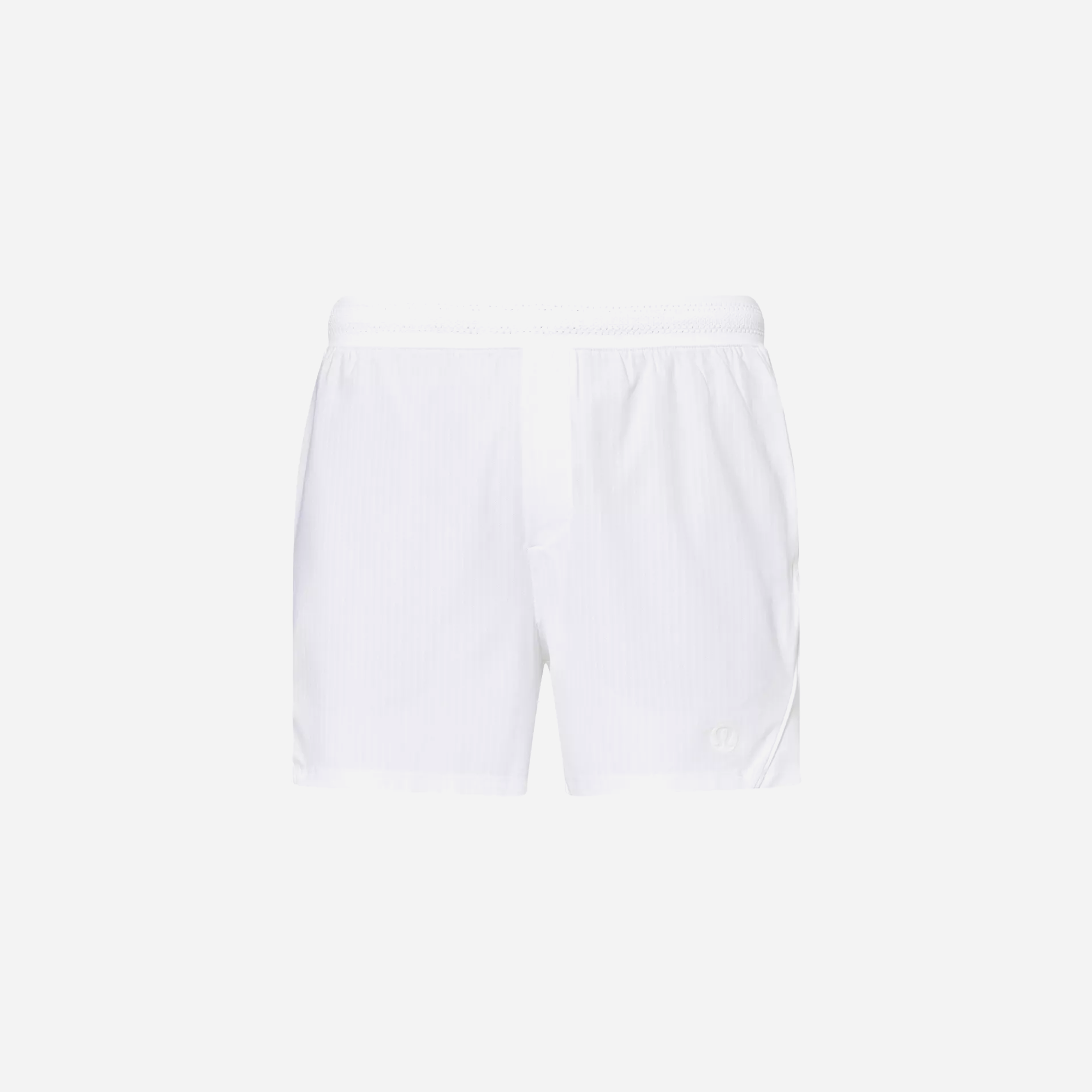 LULULEMON Striped Tennis 5 Mesh Shorts – White