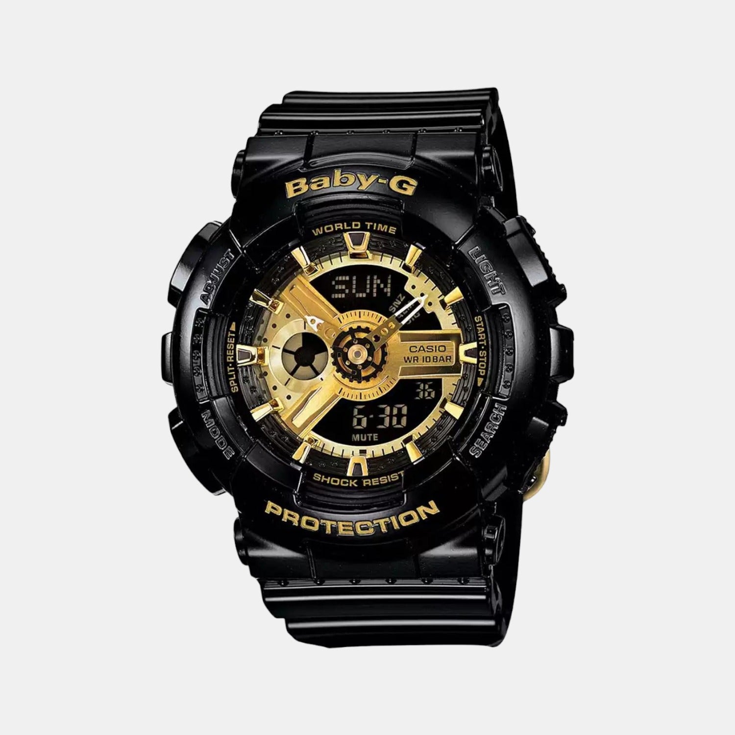 Casio Baby-G Women Quartz Gold Dial Analog-Digital Resin Watch BX015