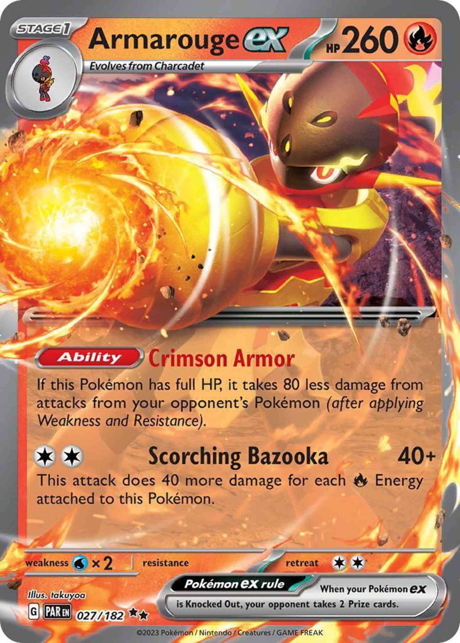 Double rare sv04-027 – Pokémon Armarouge ex - 027/182 - Double Rare [sv04-027] [Ultra]