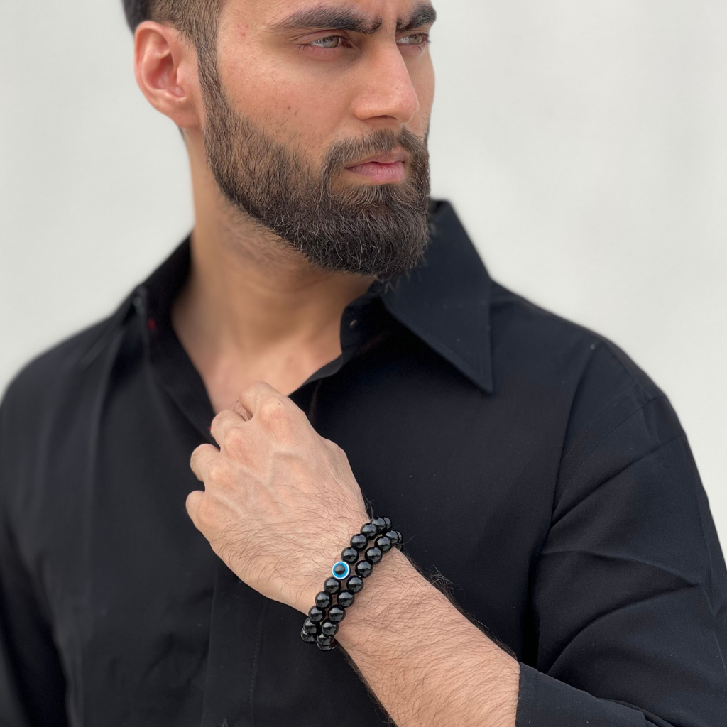 brantashop Protective Evil Eye Crystal Black Bracelet 2 Pieces Combo