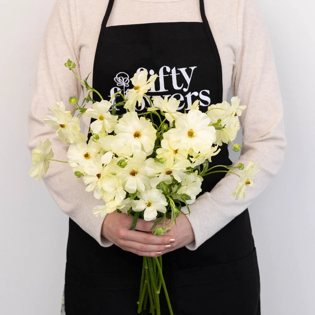 FiftyFlowers Creamy White Butterfly Ranunculus Flower